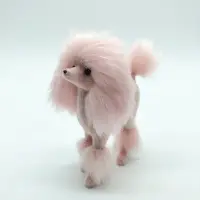 4 Inch Pink Poodle Figure Simulation Dog Plush Toys Gift Crafts Home Decoration Living Room Decoration