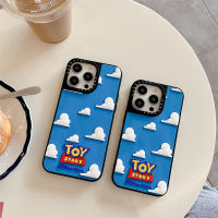 《KIKI》Case.tify 3D Silicone Phone Case For iPhone 14 14pro 14promax 11 12 13promax Toy Story White cloud pattern Original shockproof Hard Case Blue