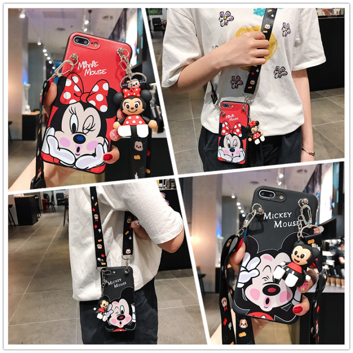 เคสมือถือสำหรับ-huawei-y7โปร2018-y7ไพรม์2018-y7-2018-huawei-y7-prime-y7-2017-huawei-y7โปร2019-y7ดีไซน์ใหม่-minniemouse-เคสหลังซิลิโคนเคสหลังตุ๊กตา-mickeymouse-พร้อมสายคล้อง