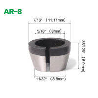 Unnicoco Router Bits 6400เราเตอร์โลหะColletสำหรับChuck Conversion Trimming AR-8