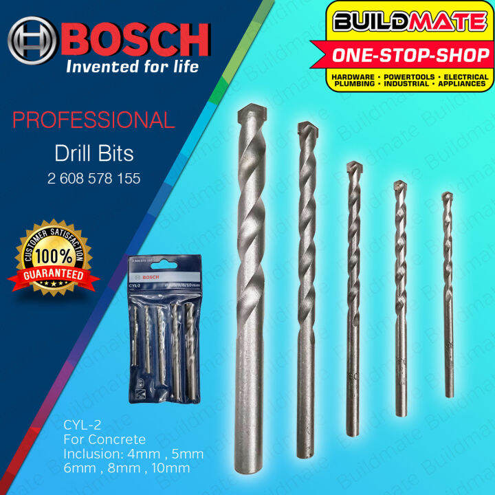 BOSCH 5pcs/Set Masonry Drill Bit 4mm 5mm 6mm 8mm 10mm CYL2 Concrete Drill Bit Set For Brick