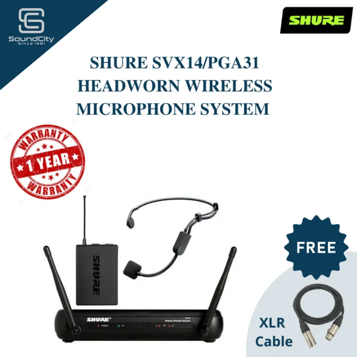 SHURE SVX14/PGA31 Headworn Wireless Microphone System Lazada