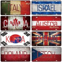 2023 Fashion Vintage Country Flag Poster License Plate Metal Sign Tin Sign Poster Plaque Decor Bar Pub Club Home Wall Decor Metal Painting