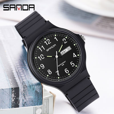 SANDA Brand Women Quartz Watches Minimalism Style Ladies Quartz Wristwatch Fashion Black White Waterproof Watch Clock Reloj