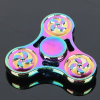 windmill Rainbow Hand Spinner Metal Tri-Spinner EDC Hand Finger Spinner ADHD Focus Anxiety Relief Stress Gift Toys Kids Fidget Spinners  Cubes