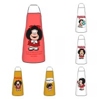 Kawaii Mafalda Apron for Women Men Unisex Bib Quino Argentina Cartoon Cooking Kitchen Tablier Cuisine Chef Gardening Aprons