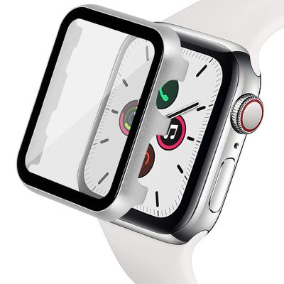 Metal Case and Tempered Film Glass for apple watch 42mm 38mm 44mm 40mm Cover for iwatch SE 6 5 4 3 2 1 Watch Protective Shell