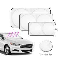 Car Windshield Sun Shade with Storage Pouch Car Auto Sunshades for Windshield for UV Rays Protection Car Interior Accessories