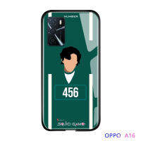 UCUC เคสโทรศัพท์เคสสำหรับ OPPO A16เคสมือถือ เคสโทรศัพท์ เคสเด็กผู้ชาย,เคสกระจกนิรภัยขอบนิ่มลายการ์ตูนเกาหลี Sq-Uid