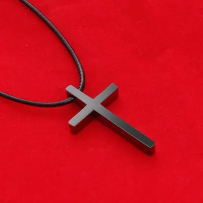 Leather Cross Pendent Necklace Leather Black Cross Necklace - New Simple Cross - Aliexpress