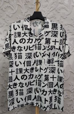 เสื้อเชิ้ตฮาวายแขนสั้นลาย ภาษาญี่ปุ่น M,L,XL,2XL ใส่ได้ทั้งผู้หญิงและผู้ชาย