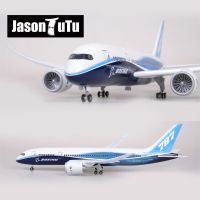 JASON TUTU 43cm Resin Diecast Aircraft Boeing B787 Plane Model Airplane Model Aircraft with Light &amp; Wheel Planes Drop shipping