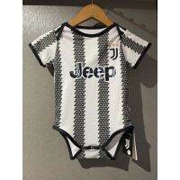 2223เด็กใหม่ Romper juventus Home ฟุตบอล JERSEY สีดำสีขาวลาย Romper JERSEY แขนสั้น JERSEY bodysuit ขนาด912 Juvent.us เด็ก Romper jeseye