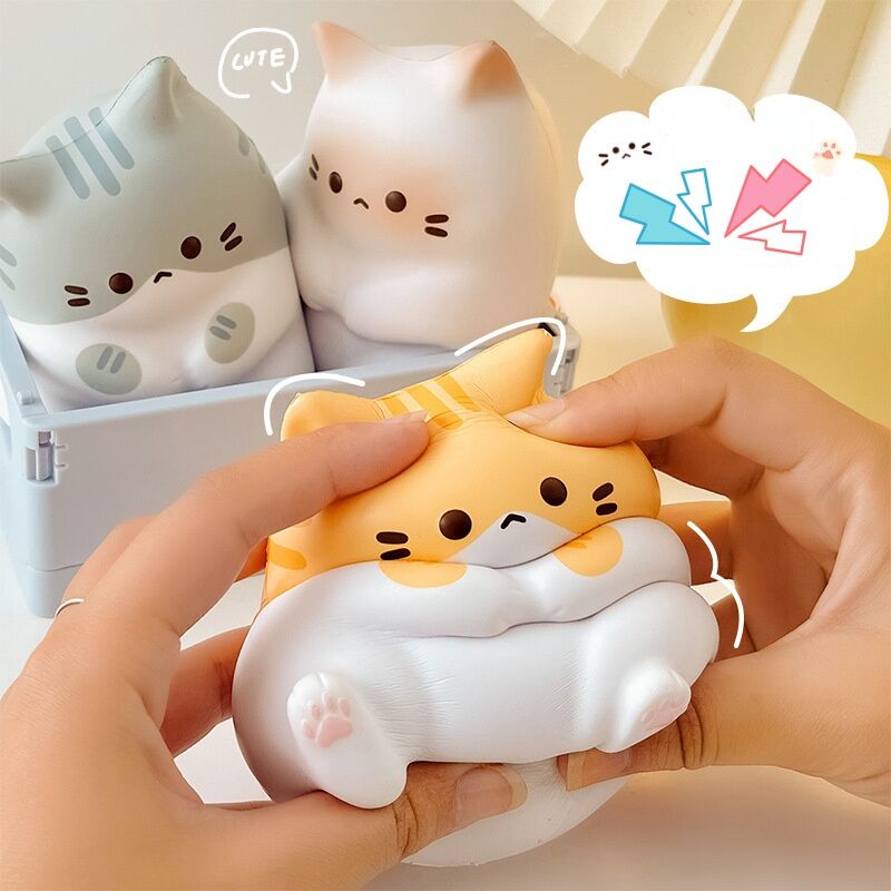 Cut Cat Compression Too Coco Cat Pinch Music Slow Rebound Squeeze Too Children's Bedroom Office Desktop Cut Decoration Tricky Too Cartoon Stress Relief Toys