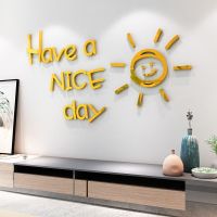 สติ๊กเกอร์อะคริลิค 3D ลายการ์ตูน Have A Nice Day สําหรับติดตกแต่งผนังห้องนอนห้องนั่งเล่น