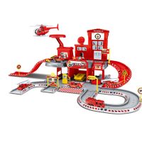 ยานพาหนะฉุกเฉิน Creative Fire Rescue สร้างตึก Minifigures สถานีดับเพลิง Fire Rescue ของเล่นหอคอย