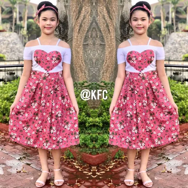 Hearty Terno with Hairbow (kfc kids fashion clothing) | Lazada PH