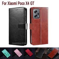 [Hot K] Poco X4 GT กรณีปกคลุม Xiaomi Poco X4GT Kickstand Book ซองใส่บัตรสำหรับ Capinha De Celular Poco X4 GT เคสโทรศัพท์