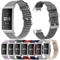 สายนาฬิกาผ้าใบสำหรับ Fitbit Charge 3 4ห่วงสายนาฬิกาข้อมือสำหรับ Apple Watch อัจฉริยะสำหรับ Fitbit Charge 3 4สายรัดข้อมือ