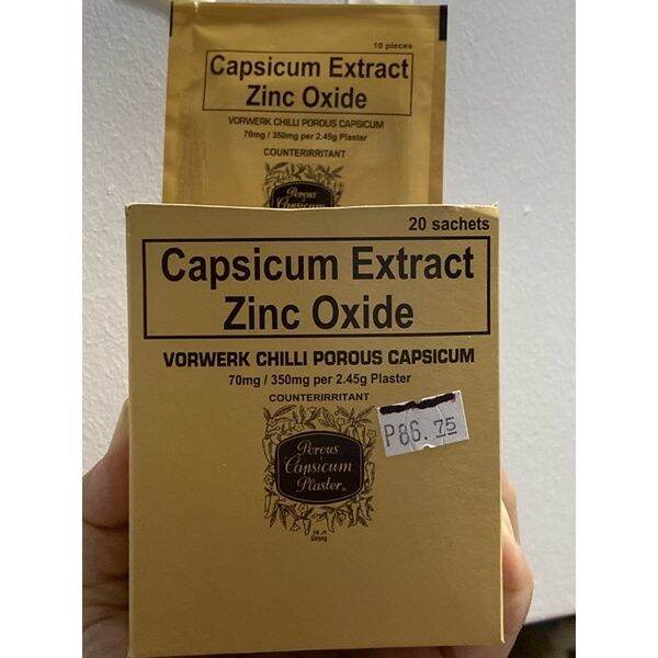 Capsicum Extract Zinc Oxide Chili PlasterMaJ Lazada PH