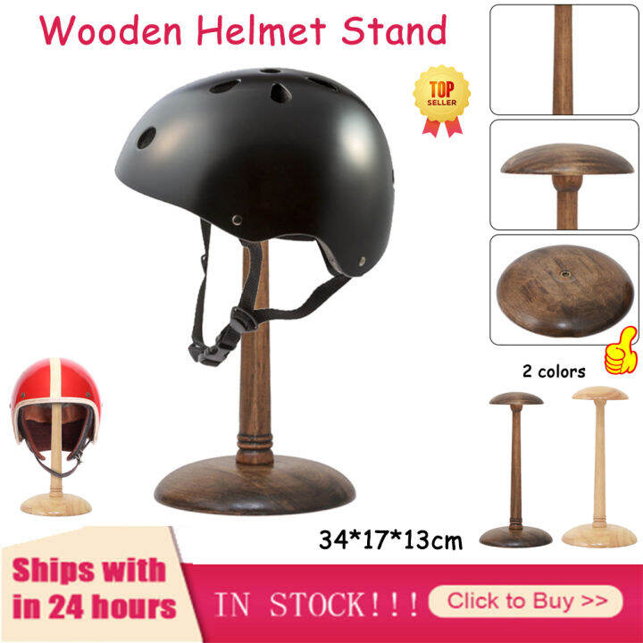 Wooden Helmet Stand cycle Helmet Display Stand for Helmet Hat Cap 34*17
