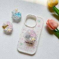 MUJI Original Japanese ins Korean style mobile phone airbag bracket back sticker retractable portable starfish shell mermaid glitter powder female models