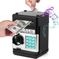 Electronic Piggy Bank Automatic Mini Safe Coins Cash Saving Money Box Password Counter Code Key Lock Coin Bank ATM Child Gift