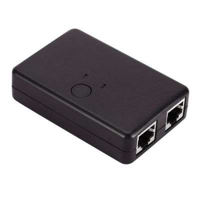 Black Network Switch RJ45 Switch Network Splitter Cable Extender 100Mbps Selector Power Free 2 Way Adapter Connector