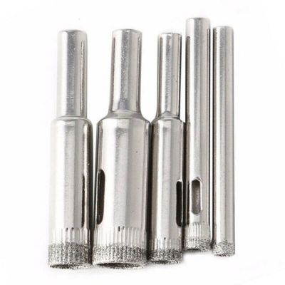 HH-DDPJ5pcs Diamond Coated Hss Drill Bit Set Tile Marble Glass Ceramic Hole Saw Drilling Bits For Power Tools 5/6/8/10/12mm Home Tools