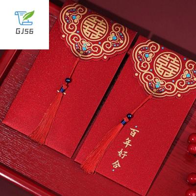 ซองสีแดงแฮปปี้ GJ56สำหรับงานแต่งงานของขวัญเทศกาลฤดูใบไม้ผลิจากซองเงินซองสีแดงของจีนซองใส่เงิน