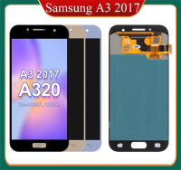 จอแสดงผลต้นฉบับ4.7นิ้วสำหรับ SAMSUNG Galaxy A3 2017 A320ชิ้นส่วนจอสัมผัสแอลซีดีของเครื่องแปลงดิจิทัลอะไหล่จอแอลซีดี A320F ซัมซุง