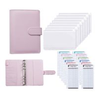 A6หนังงบประมาณ Binder ส่วนบุคคลงบประมาณวางแผนหนังสือชุดที่มีซิป Binder กระเป๋าแผ่นงบประมาณสำหรับการจัดทำงบประมาณทุกวัน