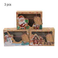 3612pcs Merry Christmas Kraft Paper Candy Box Cookie Gift Box Packaging Bag Decor For Home Party Favor New Year Christmas