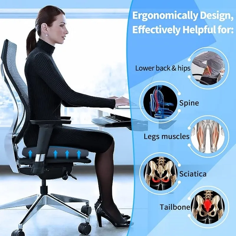 Cushion Lab Patented Pressure Relief Seat Cushion for Long Sitting Hours on  Office/Home Chair, Car Wheelchair Extra-Dense Memory