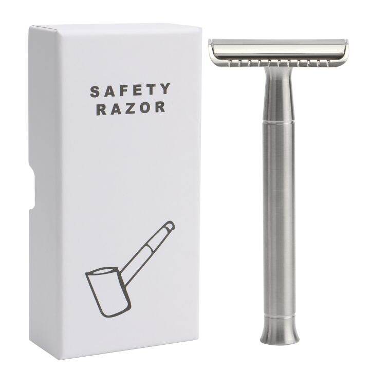 HAWARD Stainless Steel Safety Razor For Men With 5 USA Razor Blades