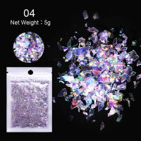 sunkepo6392 5G เล็บศิลปะที่มีสีสัน Flakes holographics irregluar Glitter ตกแต่งเลื่อม