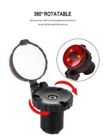 360 Degree Rotatable MTB Road Bike Handlebar Mirror Cycling Accessories Mini Bike Bicycle Rearview Mirror With Warning Light