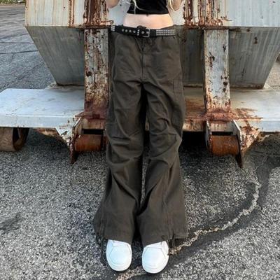 Women Slacks Quick Drying Sports Pants Versatile Lightweight  Simple Oversized Fit Big Pockets Cargo Pants