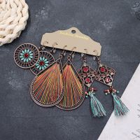 Boho ต่างหูตะวันตกห่วงคล้องหูต่างหูตลก Boho ต่างหูเครื่องประดับแบบตะวันตกสำหรับผู้หญิงเครื่องประดับ Boho สำหรับผู้หญิง