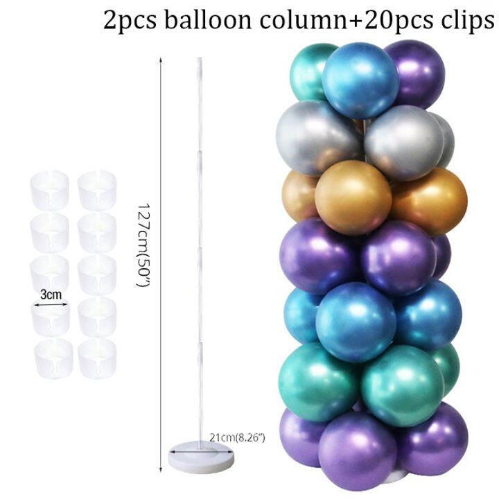 2Set Balloon Column Holder Table Stand Balloons Tower Pillar Birthday
