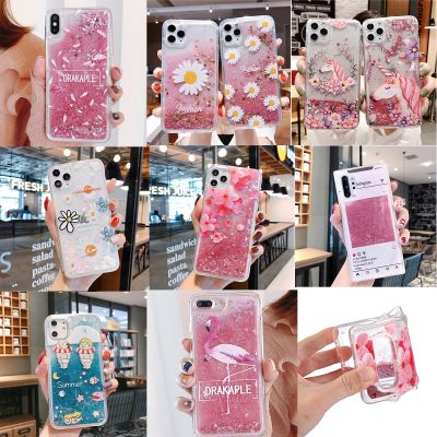 Floral Unicorn Flamingo Glitter Water Liquid Phone Case For Samsung Galaxy S10Lite S20 Ultra S5 S6 S7 S8 S9 Edge Plus Soft Cover Phone Cases