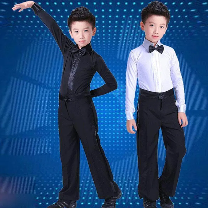 YCHION New Boy Latin ballroom costume Sets children Latin Shirt+pants ...