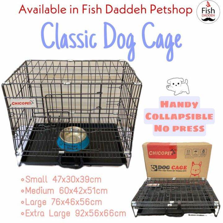 (XL)92×56×66cm Pet Dog Cat Cage Foldable Collapsible Cage Crate with