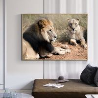 Wild Lion และ Tiger สัตว์ผ้าใบธรรมชาติภาพวาดโปสเตอร์และพิมพ์-Cuadros Wall Art รูปภาพสำหรับห้องนั่งเล่นตกแต่งบ้าน-เหมาะสำหรับคนรักสัตว์0812