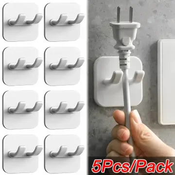 1 Packs Adhesive Wall Mounted Hook, Multi-Function Wall Storage Hook,  Transparent Power Plug Socket Holder, Home Office Bathroom Wall Hanger for  Keys