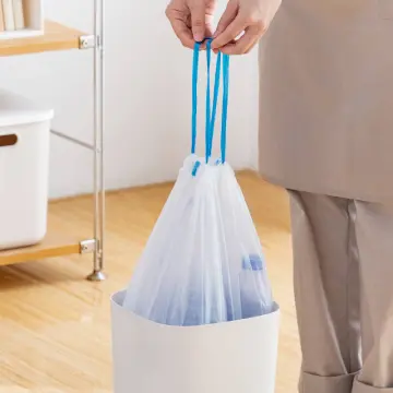 Trash Bags 75 Count, Kitchen Trash Bag 4 Gallon, Small Garbage Bags,  Drawstring Garbagebags, Bathroom Trashbags (White)