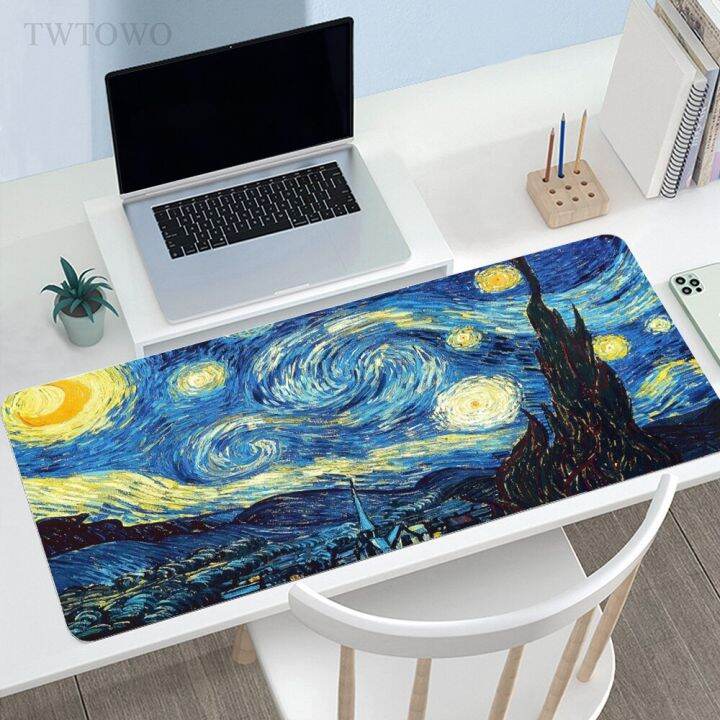 Starry Night Van Gogh Mouse Pad Gamer XXL Custom New keyboard pad