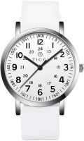 T TICCI TICCI Unisex Men Women Medical Quartz Watch Arabic Numerals Military Time Easy Read Dial Silicone Band Waterproof for Students Doctors Nurses White Band White Dial-1