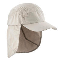 หมวกสำหรับการเทรคกิ้งบนภูเขา สีเบจ  MOUNTAIN TREKKING ANTI-UV CAP BEIGE FORCLAZ