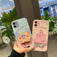 【Fast Delivery】for Apple IPhone 11 12 Pro Max Case High Quality Leather Phone Case Cute Cartoon SpongeBob Patrick Star Cover for IPhone XR XS Max Casi